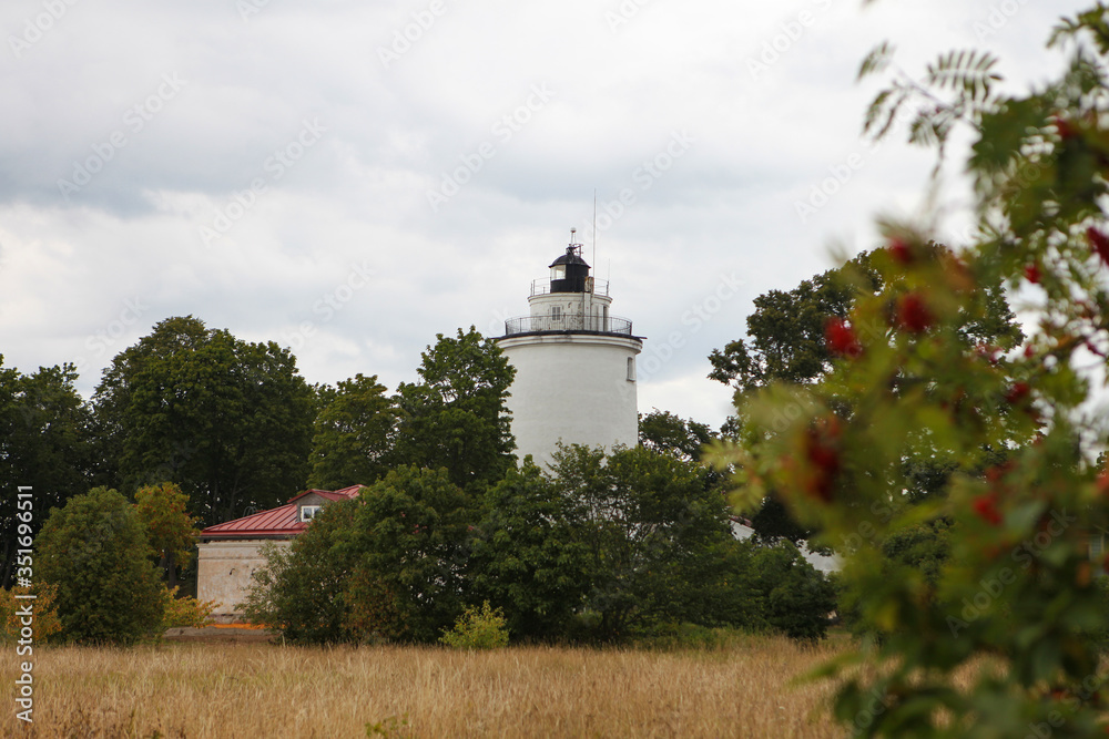 The Suurupi Peninsula Rear Upper lighthouse in the village Suurupi in Estonia. Historic landmark on Estonia's coastline since 1760.