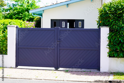 modern grey gate aluminum portal of home