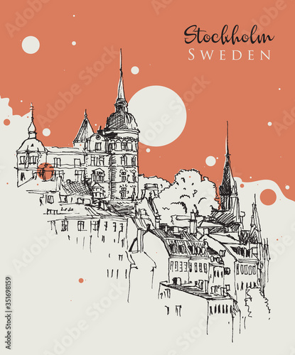 Photography Drawing sketch illustration of Stockholm