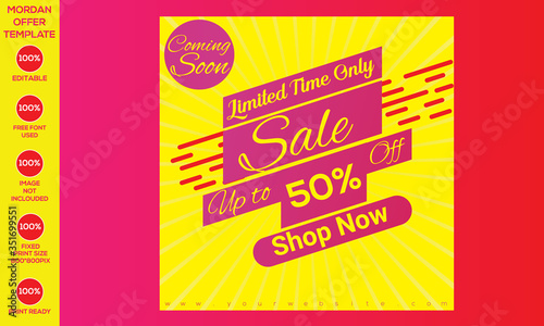 Sale offer banner template design, Big sale special offer. end of season special offer banner. vector illustration.
