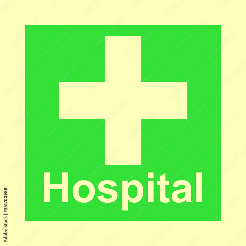 Hospital medical doctor sign green vector Hospital medical doctor sign green vector