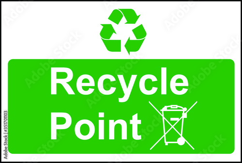 Recycle point green sign vector