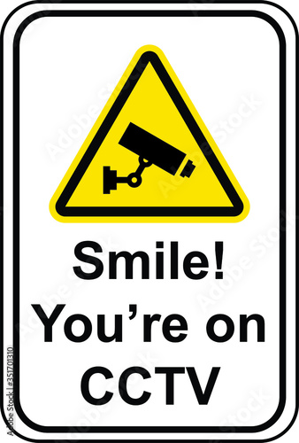 CCTV active in operation sign vector