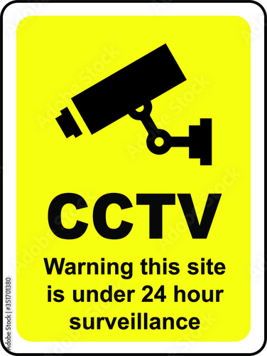 CCTV in operation sign vector