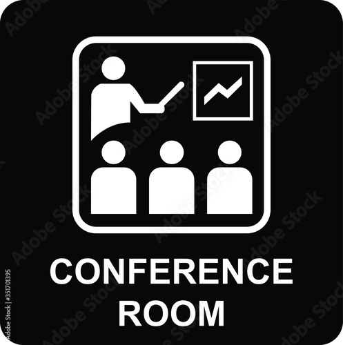 Conference group door sign vector