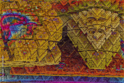 3D render. The embossed background texture, 3d illustration, volumetric drawing. Textures for the design. Three-dimensional texture. 3D Fractal shape.