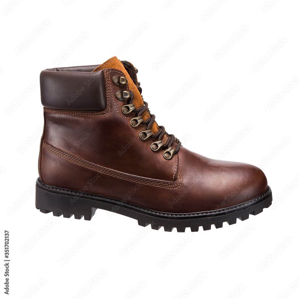 brown boots for daily wear, isolated clothing accessories on a white background