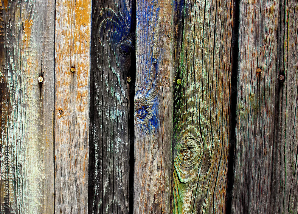 Obraz premium Colored wood planks upright