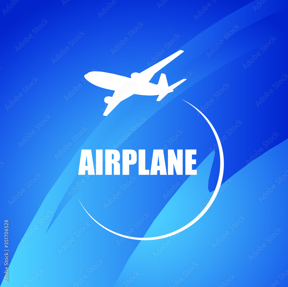 airplane on the blue sky background