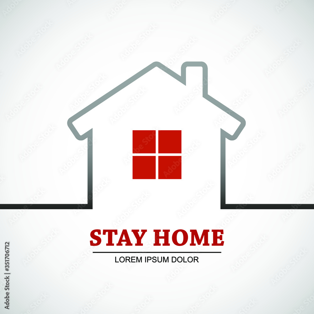 Naklejka premium stay home design house element