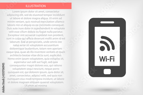 Telephone and Wi fi vector icon , lorem ipsum Flat design