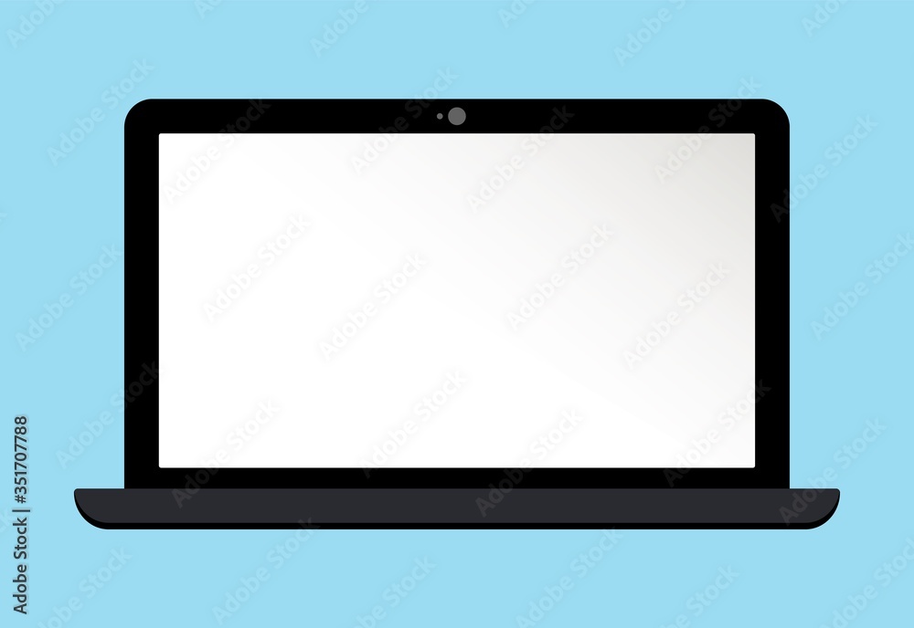 Flat laptop in mockup style. Empty monitor computer for your business. Blank screen for web Flat laptop in mockup style. Empty monitor computer for your business. Blank screen for web