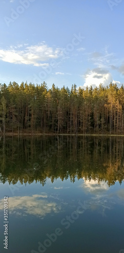 Devil Lake Velnezers , Cortoks or Chortock Lake. A Transparent Velnezers Lake is 17 Meters Deep and Located the Latgale Aglona, Latvia