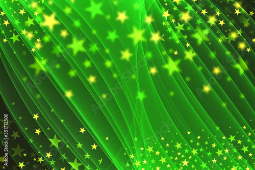 abstract green background with lines and stars