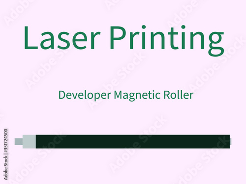 laser printing  cartridge copier spare part developer magnetic roller vector