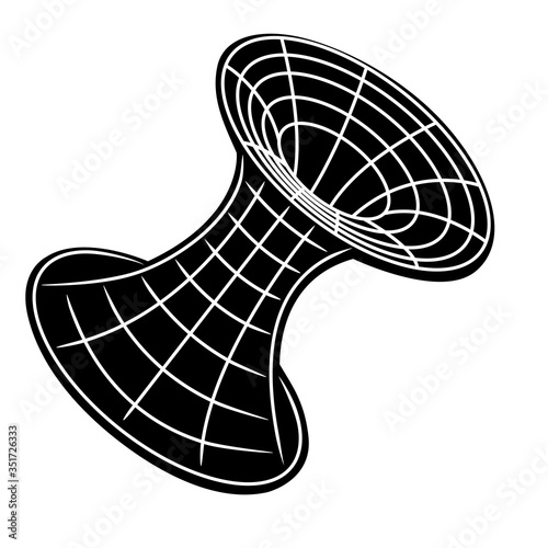 black wormhole with white isolated lines