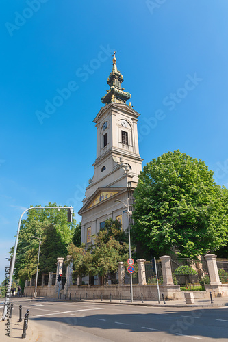 Belgrade, Serbia - may 16,2020: Orthodox Holy Archangel Michael church (Serbian:Saborna crkva) in city of Belgrade, Serbia. The cathedral was built between 1837 and 1840.