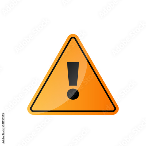 Exclamation danger sign isolated on white