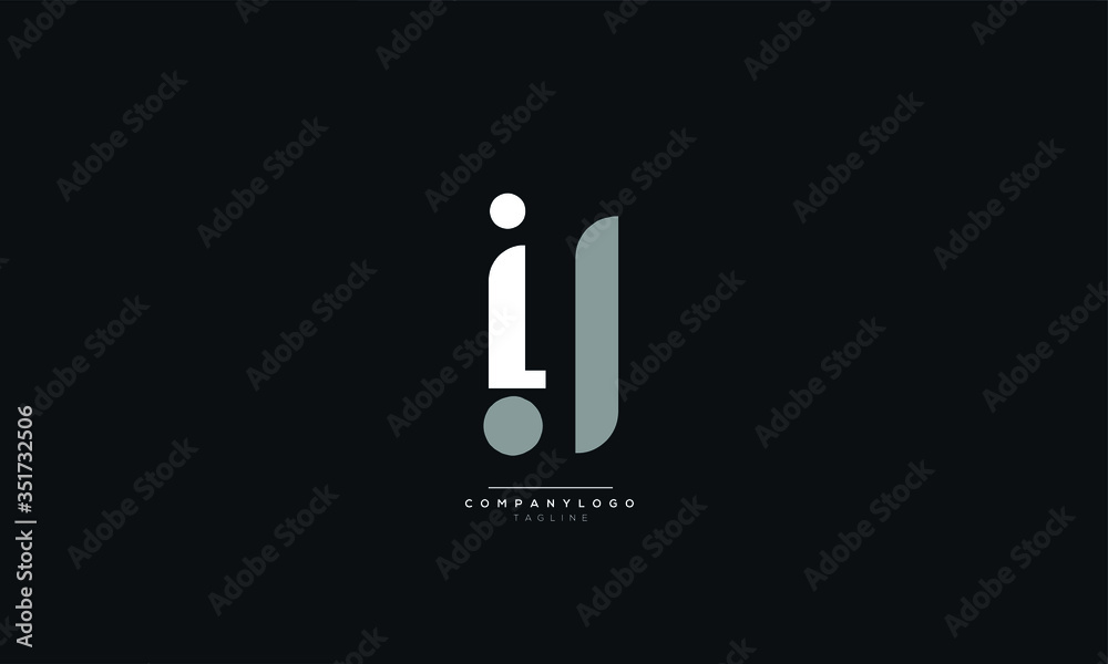 ij Letter Logo Alphabet Design Icon Vector Symbol