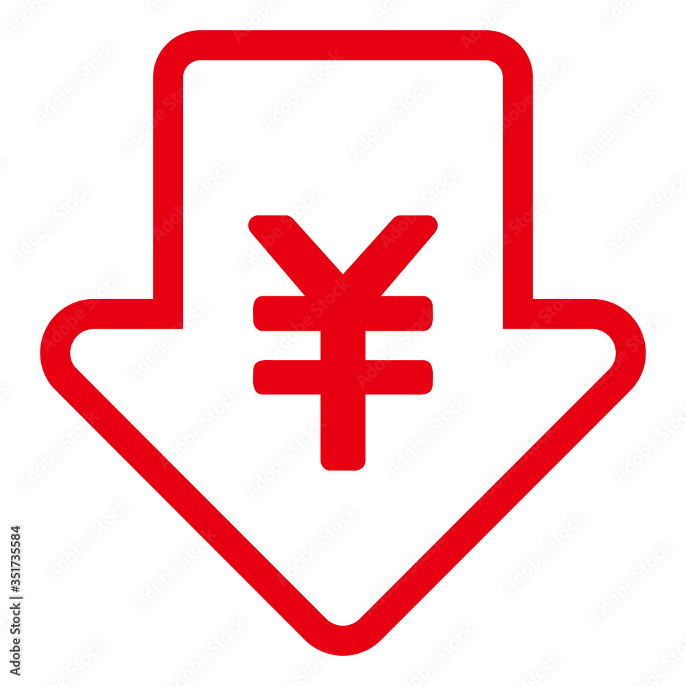 Obraz premium 値下げ矢印