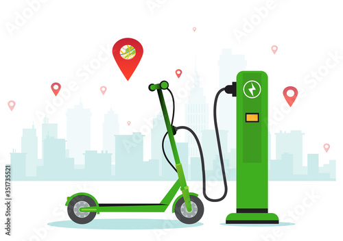 Vector of an electric scooter