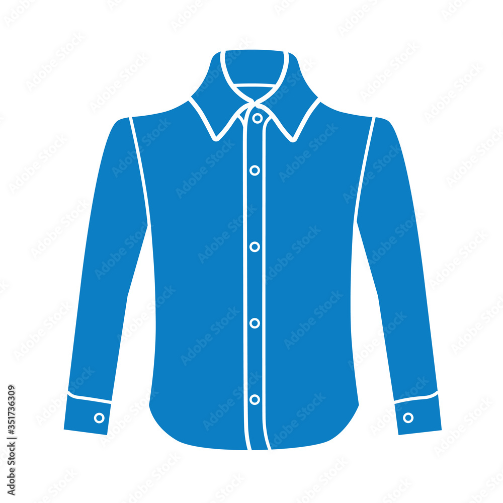 Dress long sleeve shirt flat icon isolated Dress long sleeve shirt flat icon isolated