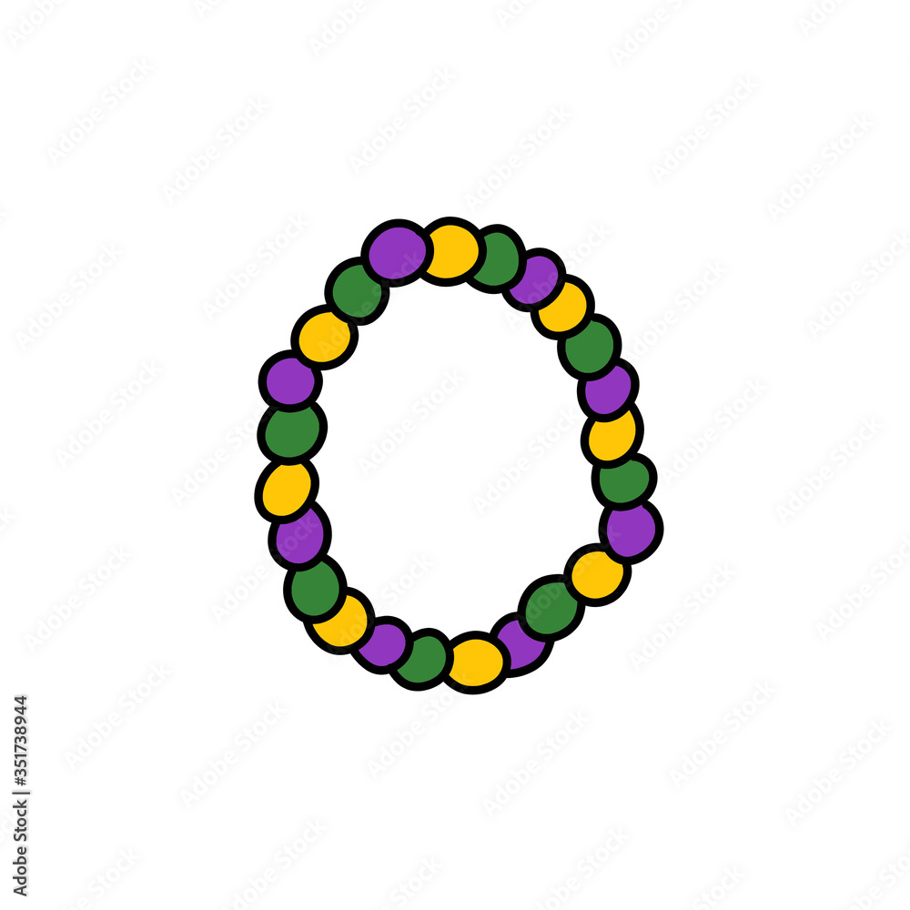 mardi gras beads doodle icon, vector illustration mardi gras beads doodle icon, vector illustration