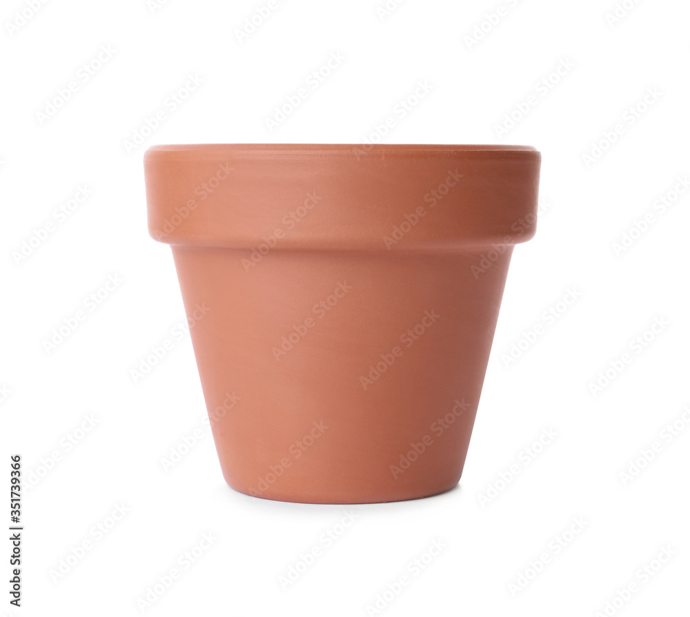 Stylish terracotta flower pot isolated on white Stylish terracotta flower pot isolated on white