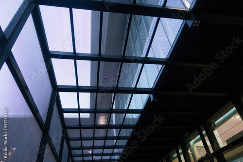 glass roof of modern building