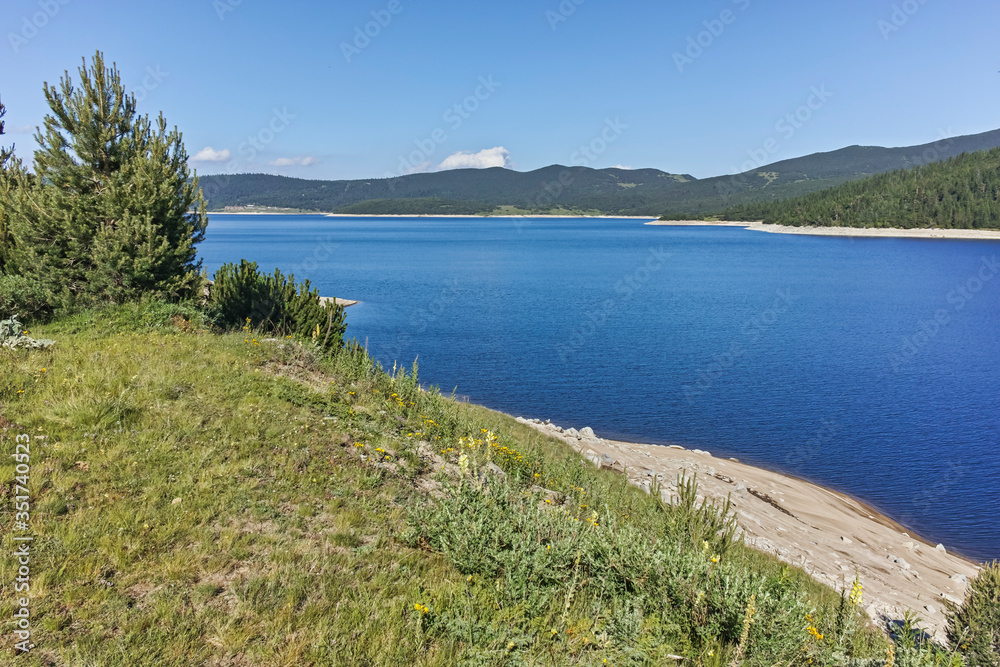 Panorama of Belmeken Reservoir, Rila mountain