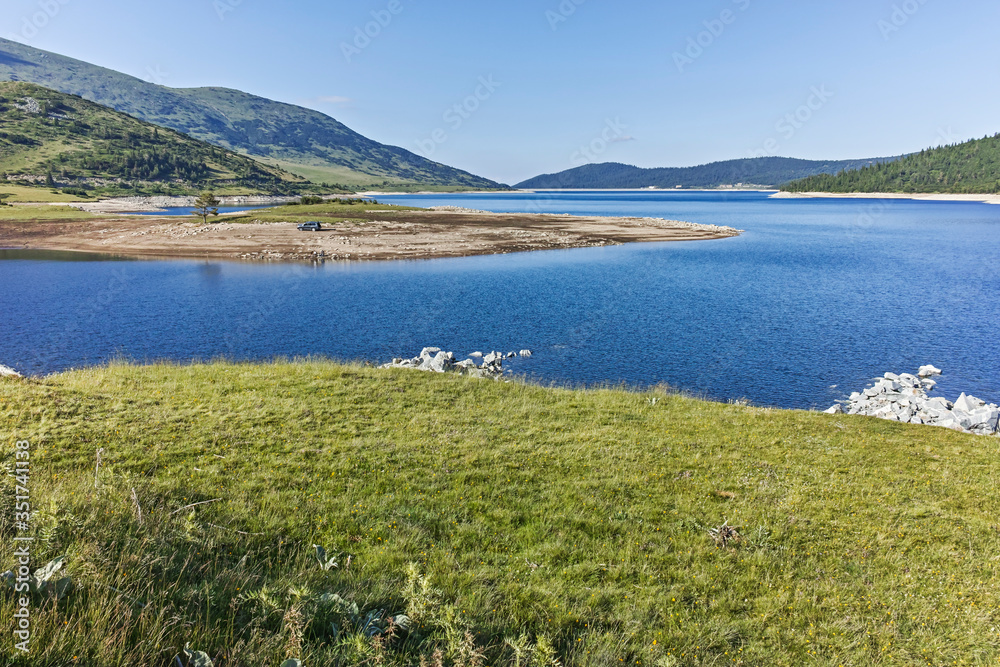 Panorama of Belmeken Reservoir, Rila mountain Panorama of Belmeken Reservoir, Rila mountain