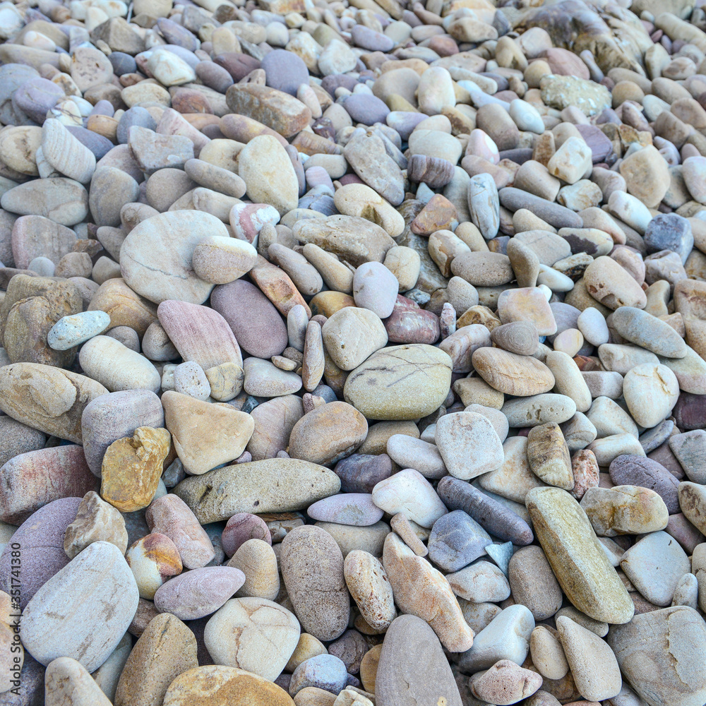 Close up of rounded and polished beach rocks Close up of rounded and polished beach rocks