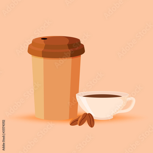 Coffee set .Flat icon for web design.Vector illustration.