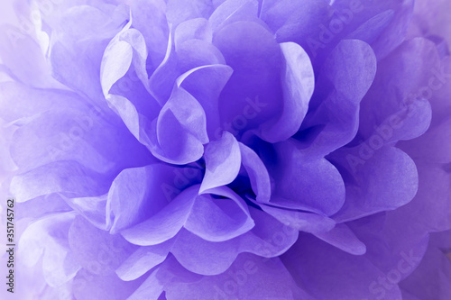 Fototapeta Naklejka Na Ścianę i Meble -  Beautiful lavender tissue paper peony flower background. Eco festive concept.