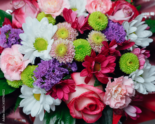 various flowers bouquet, close-up view © nikkytok
