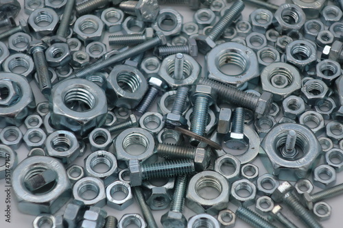 nuts,  washers and bolts background