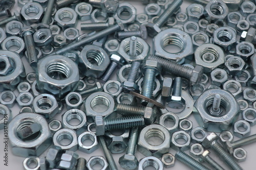 nuts,  washers and bolts background