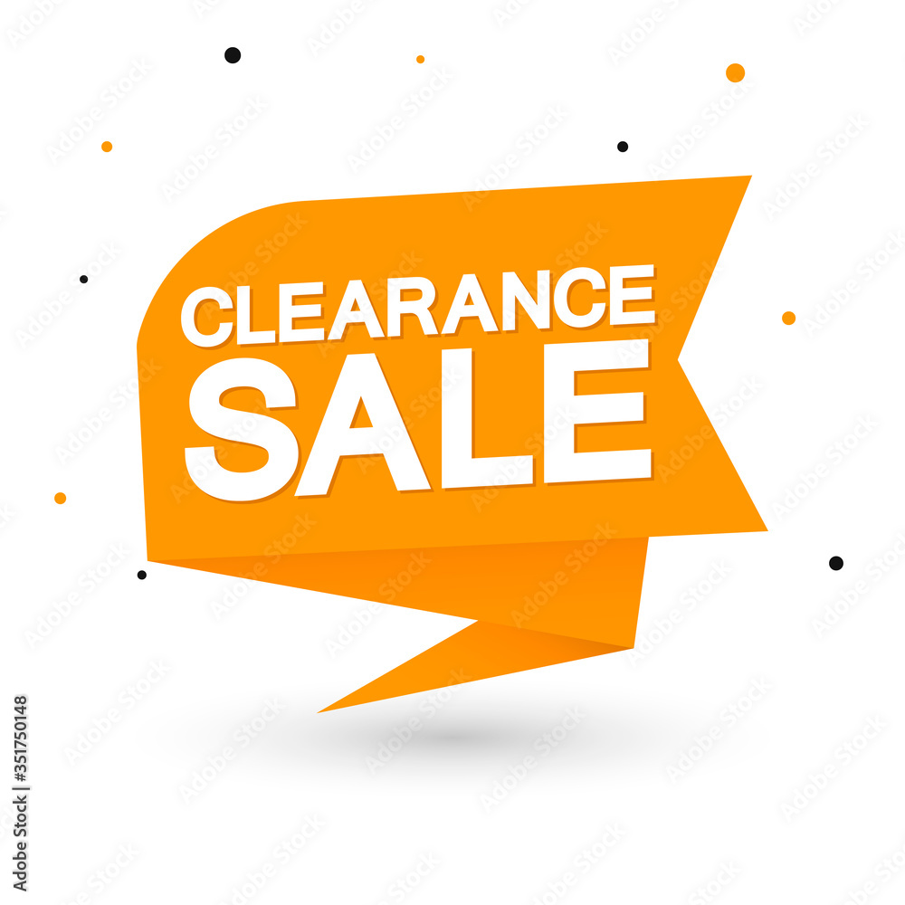 Clearance Sale, tag design template, discount speech bubble banner, app icon, vector illustration