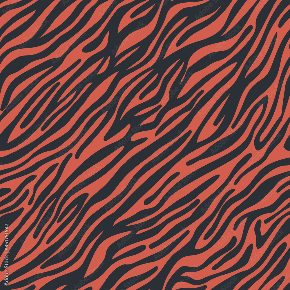 Zebra striped lines fur skin print texture seamless pattern. Animal background. Abstract curved lines ornament. Geometric shapes. Good for textile, fabric, fashion design. Zebra striped lines fur skin print texture seamless pattern. Animal background. Abstract curved lines ornament. Geometric shapes. Good for textile, fabric, fashion design.