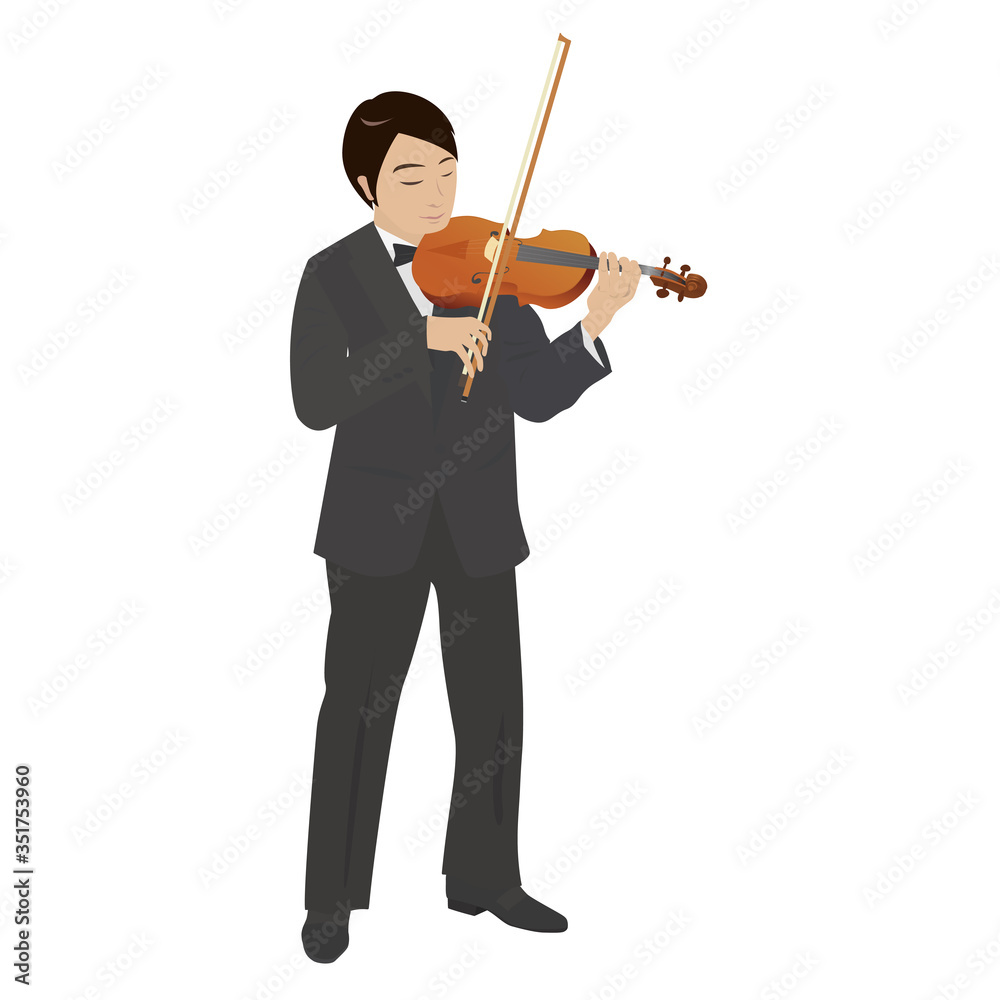 ヴァイオリンを演奏している男性 ヴァイオリンを演奏している男性