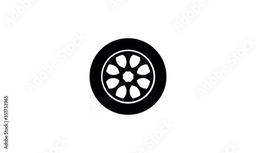 black wheel disk icon vector illustration