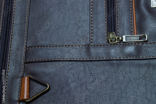 close up of a Zipper leather 