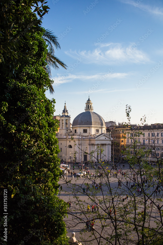 View above Rome and dome in Rome