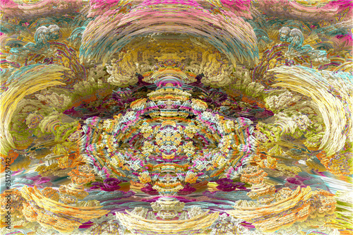 3D render. The embossed background texture, 3d illustration, volumetric drawing. Textures for the design. Three-dimensional texture. 3D Fractal shape.