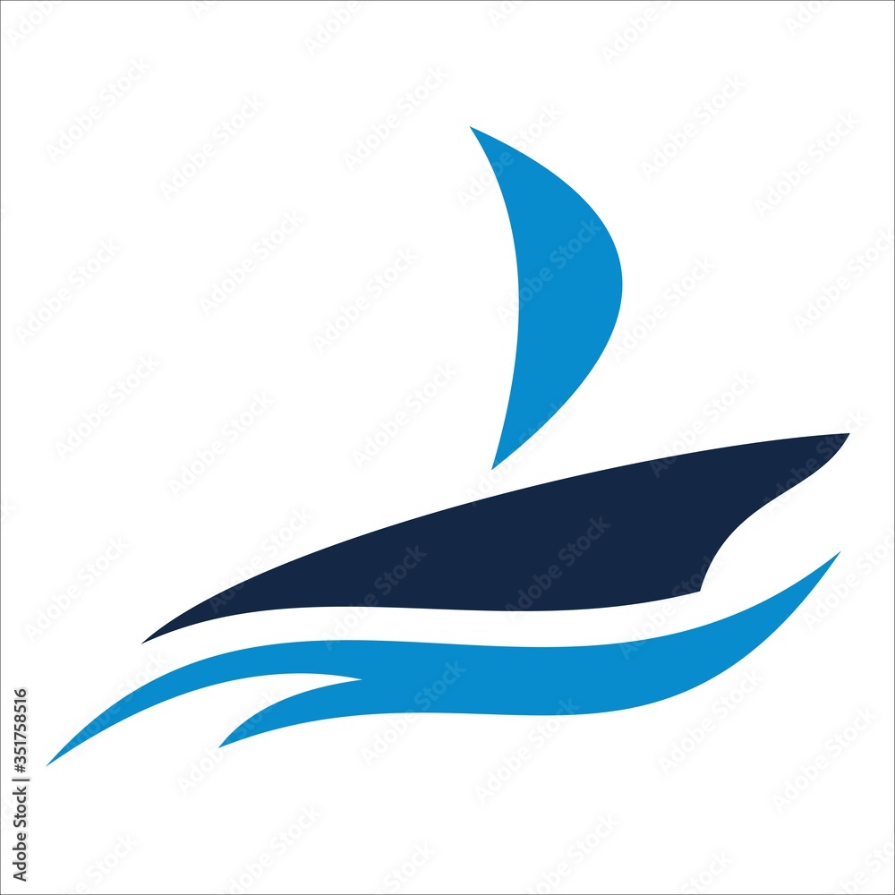 Obraz premium simple boat logo designs template 