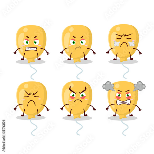 Yellow Baloon cartoon character with various angry expressions