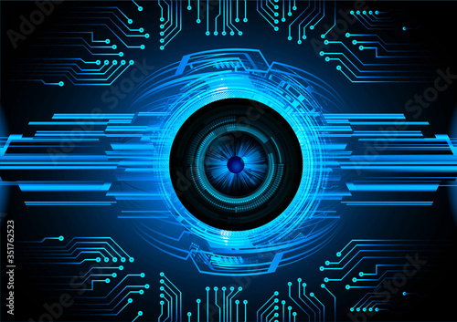 Blue eye cyber circuit future technology concept background
