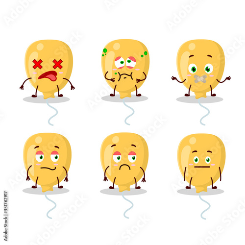 Yellow Baloon cartoon character with nope expression