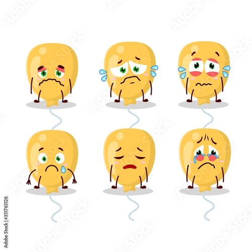 Yellow Baloon cartoon character with sad expression