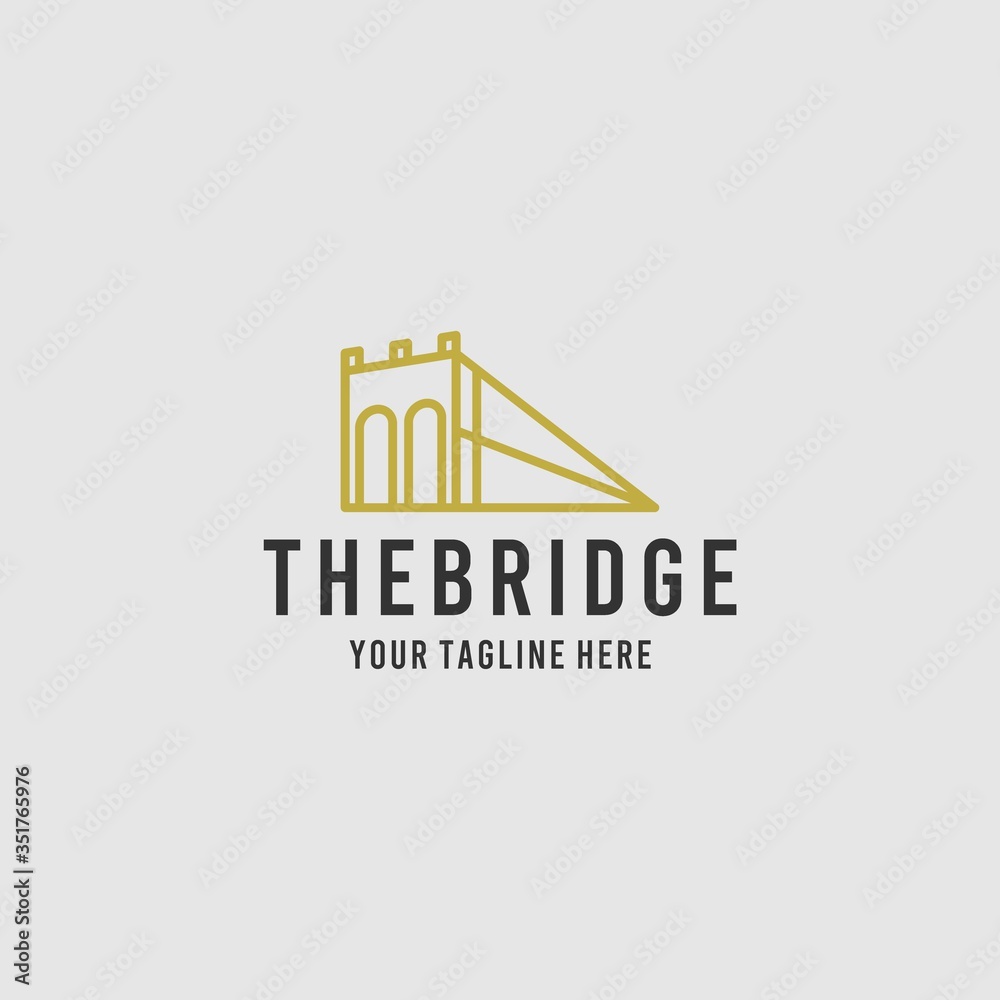 Fototapeta premium The bridge minimalist logo design inspiration